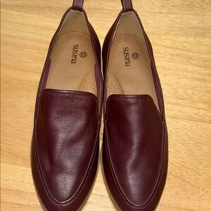 Susina Wine Leather Slip-On Loafers